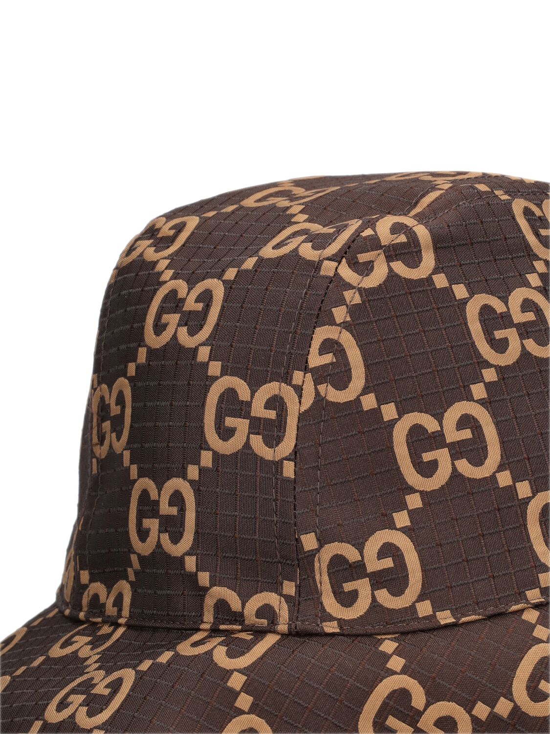 Shop Gucci Gg Ripstop Nylon Bucket Hat In Brown,beige