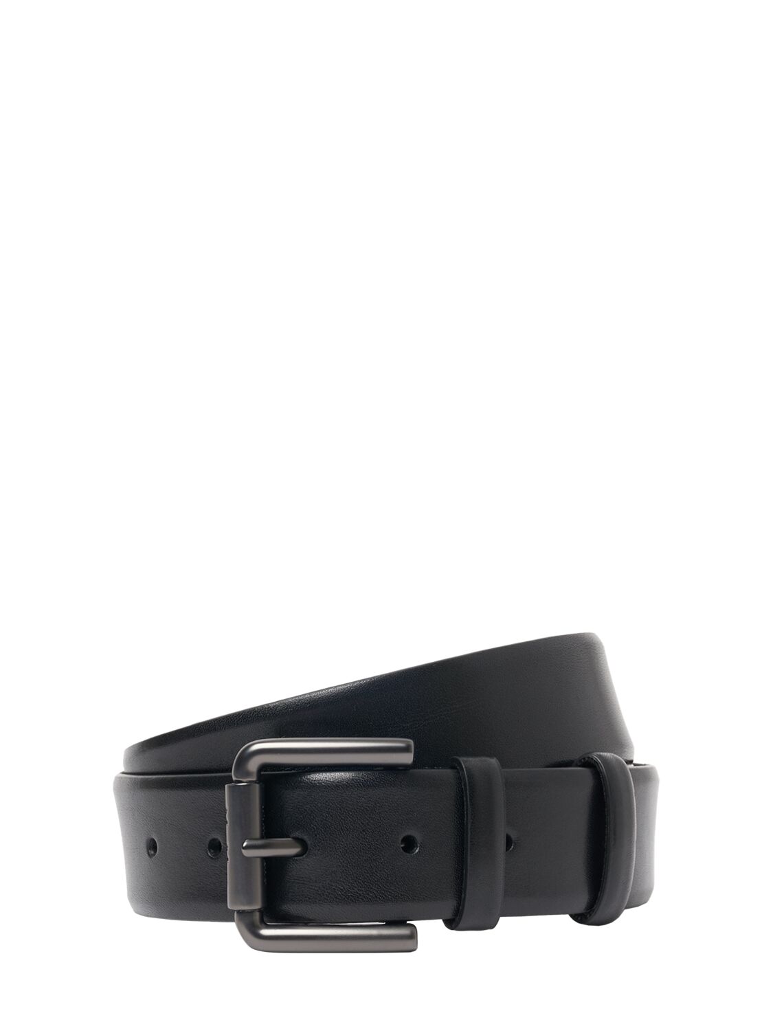 Max Mara Leather Effect Belt In Black