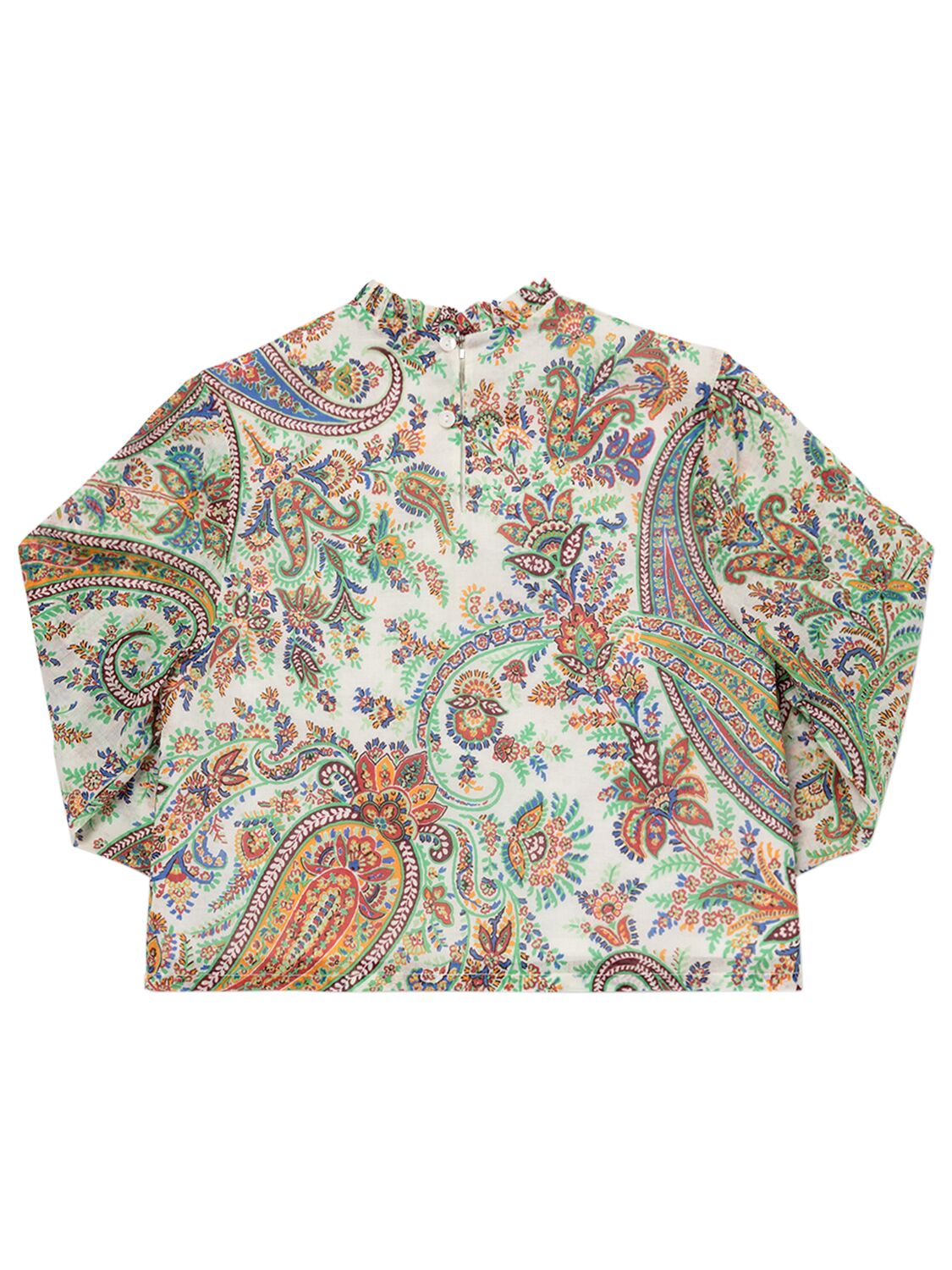Shop Etro Printed Cotton Muslin Shirt In Ivory,multi