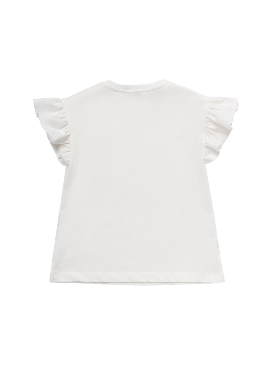 Shop Etro Cotton Jersey T-shirt W/embroidered Logo In Ivory