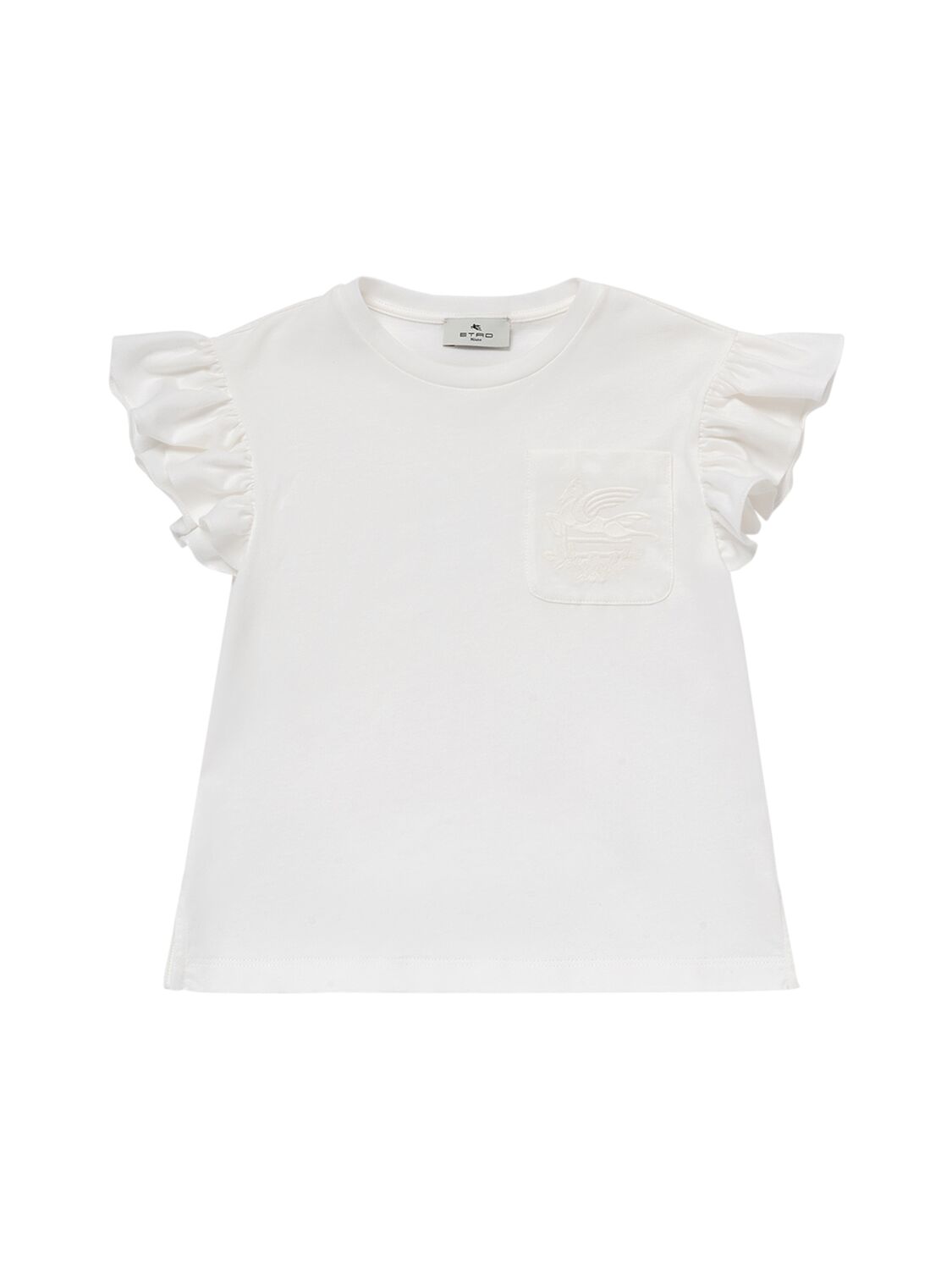 Image of Cotton Jersey T-shirt W/embroidered Logo
