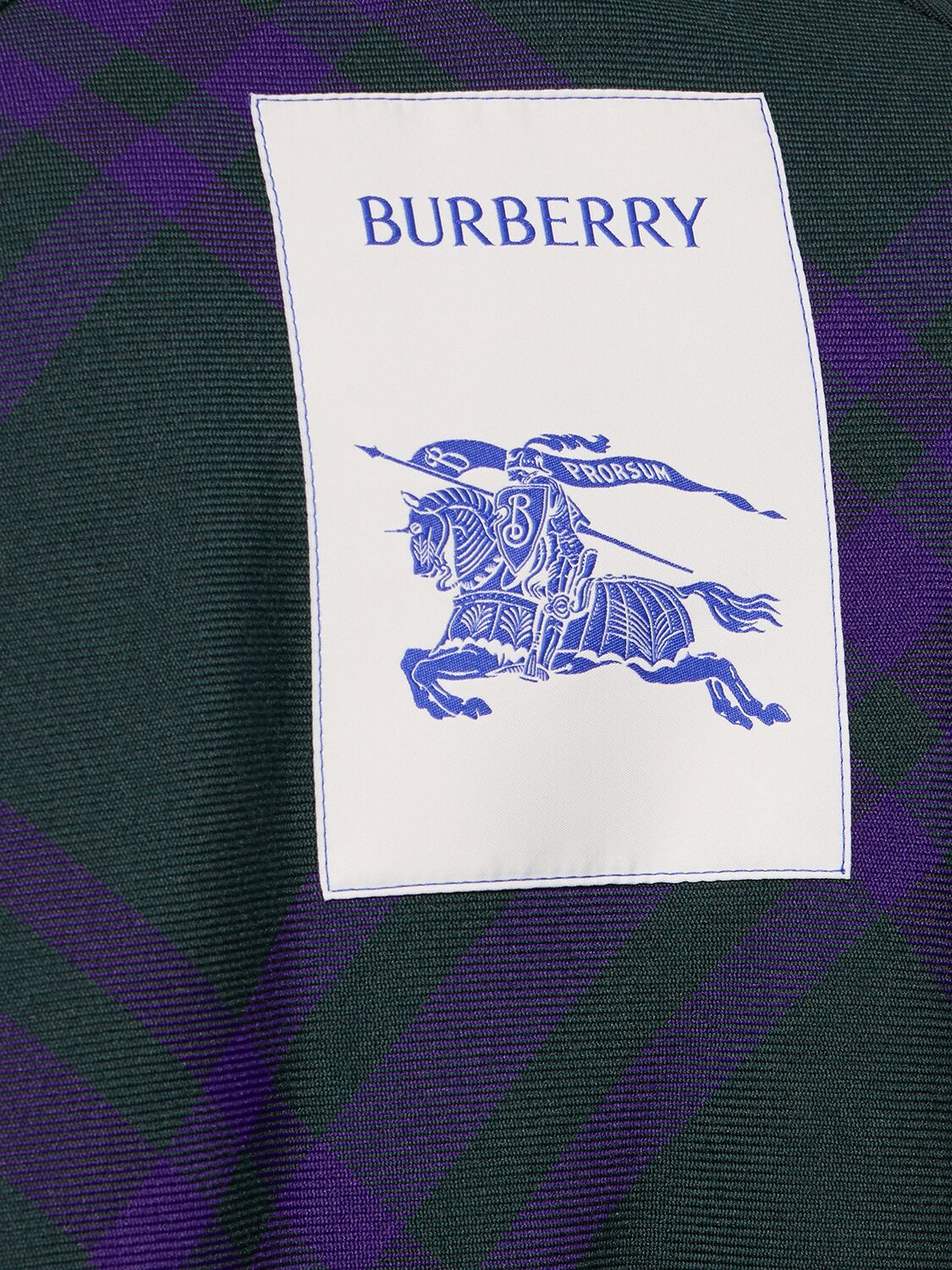 Shop Burberry Check Wool Blend Bomber Jacket In Deep Royal Check