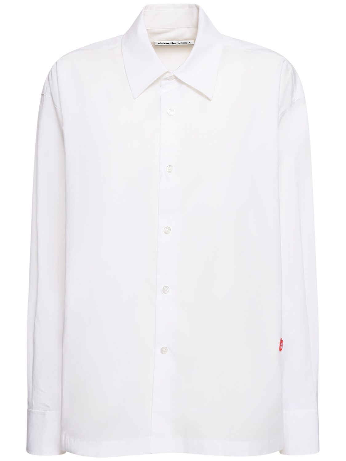 Alexander Wang Button Up Cotton Shirt W/ Logo In White