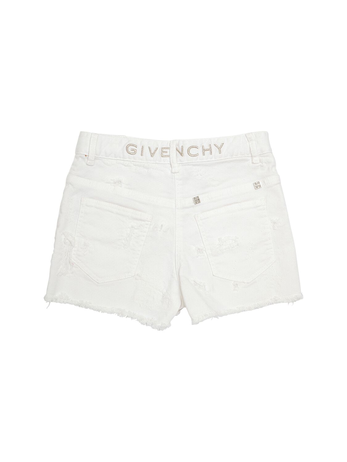 Shop Givenchy Cotton Blend Twill Shorts In White