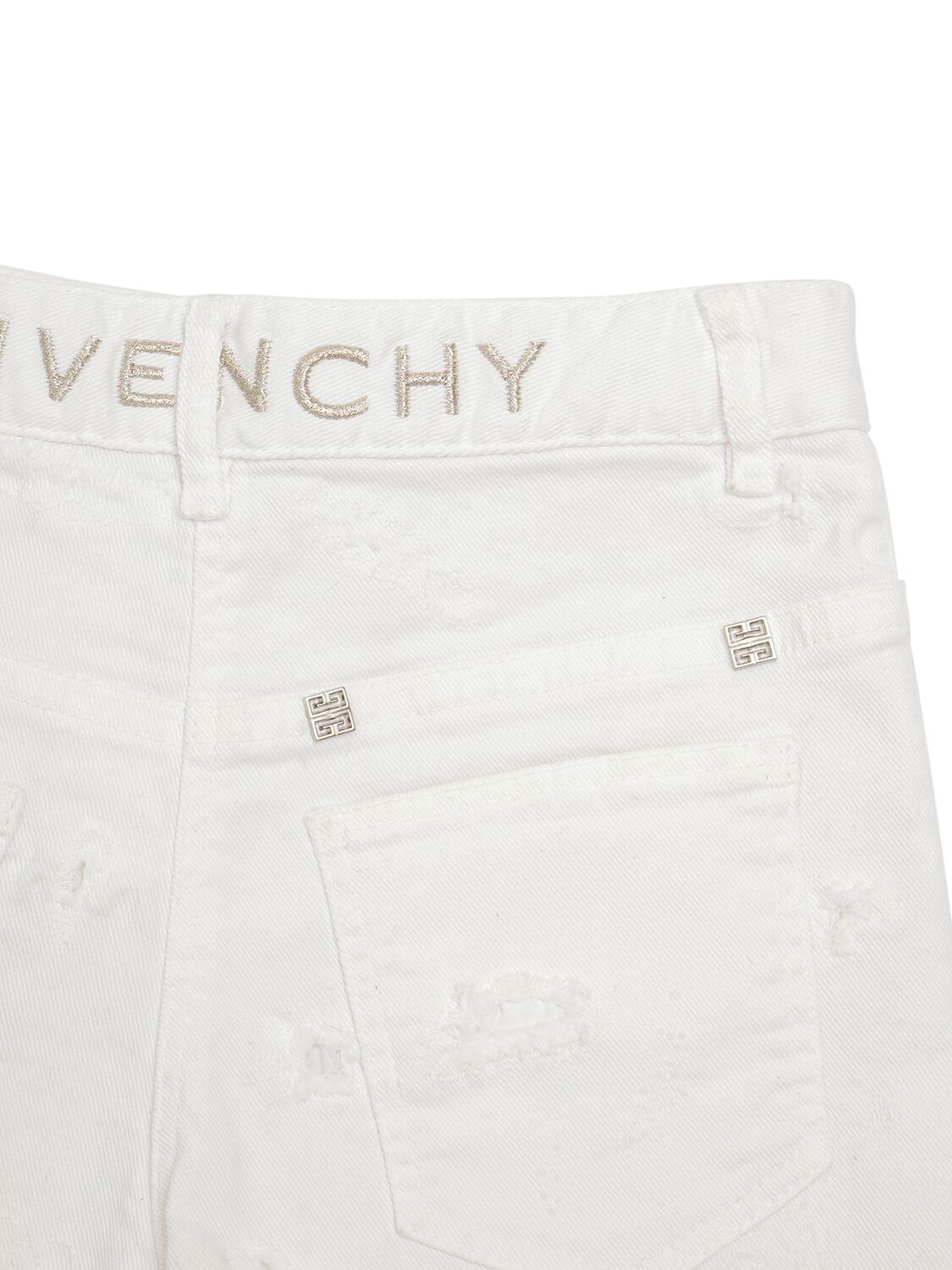 Shop Givenchy Cotton Blend Twill Shorts In White