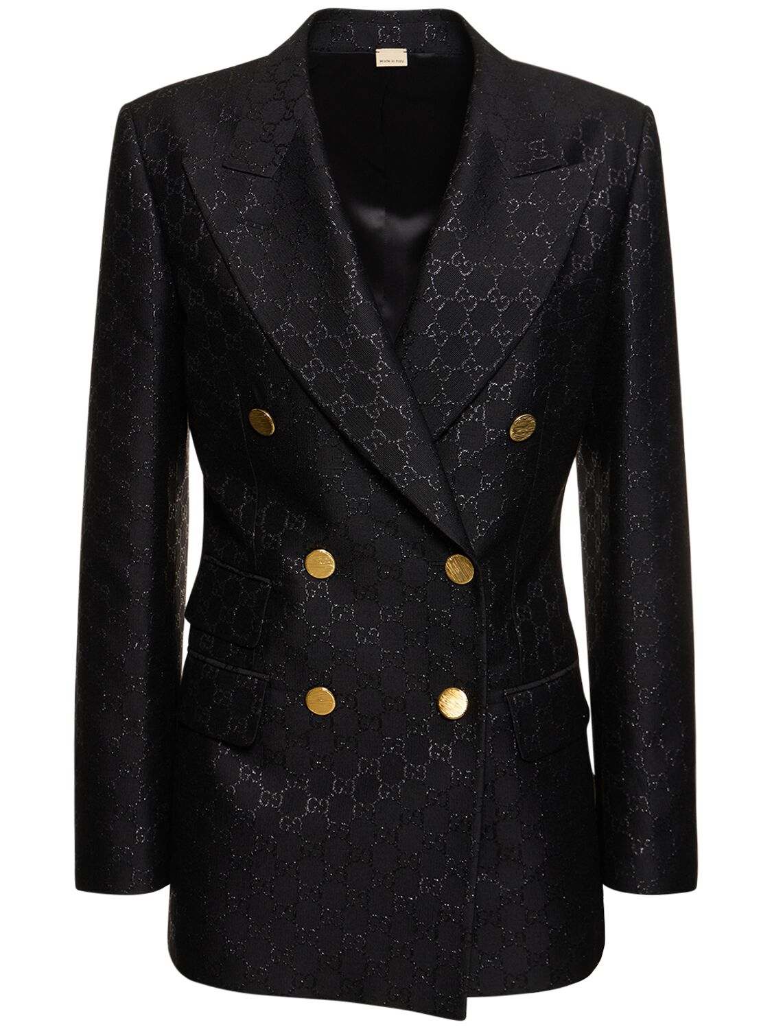 Image of Gg Lamé Wool Blend Jacket