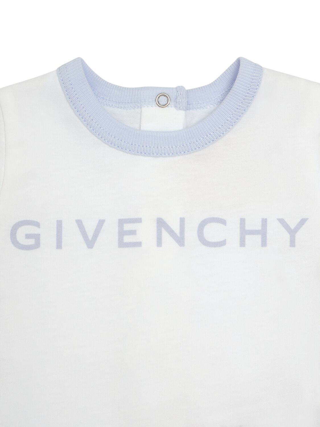 Shop Givenchy Cotton Jersey T-shirt & Romper In Light Blue