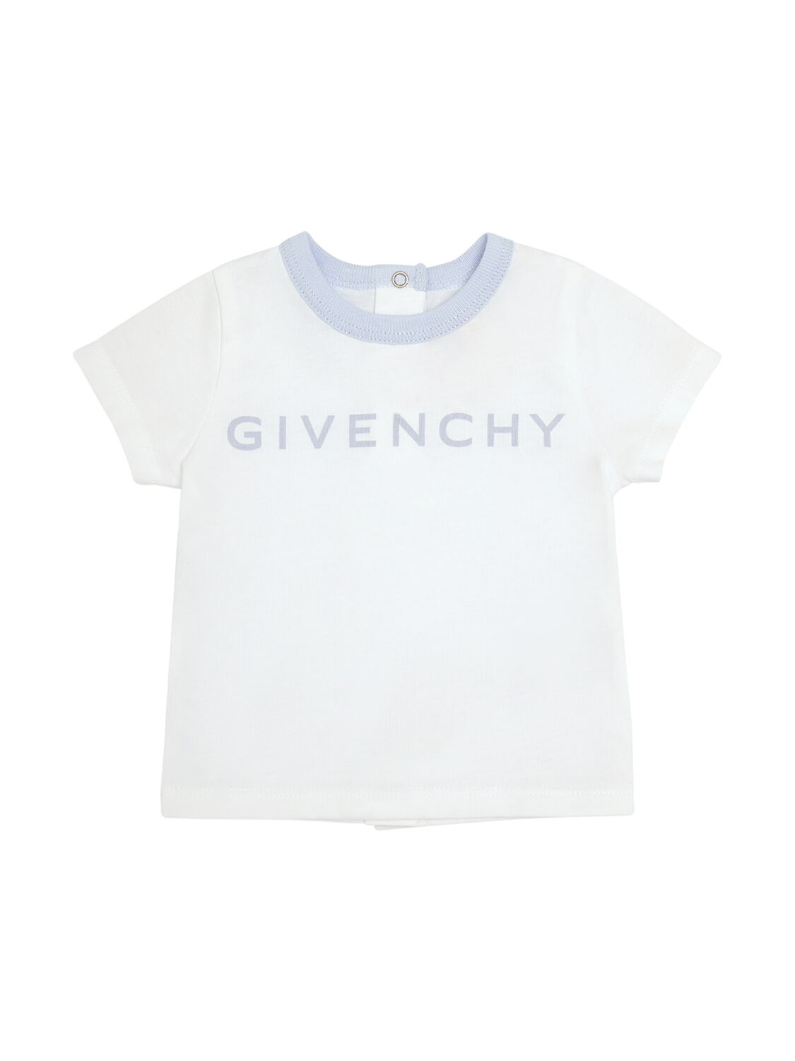 Shop Givenchy Cotton Jersey T-shirt & Romper In Light Blue