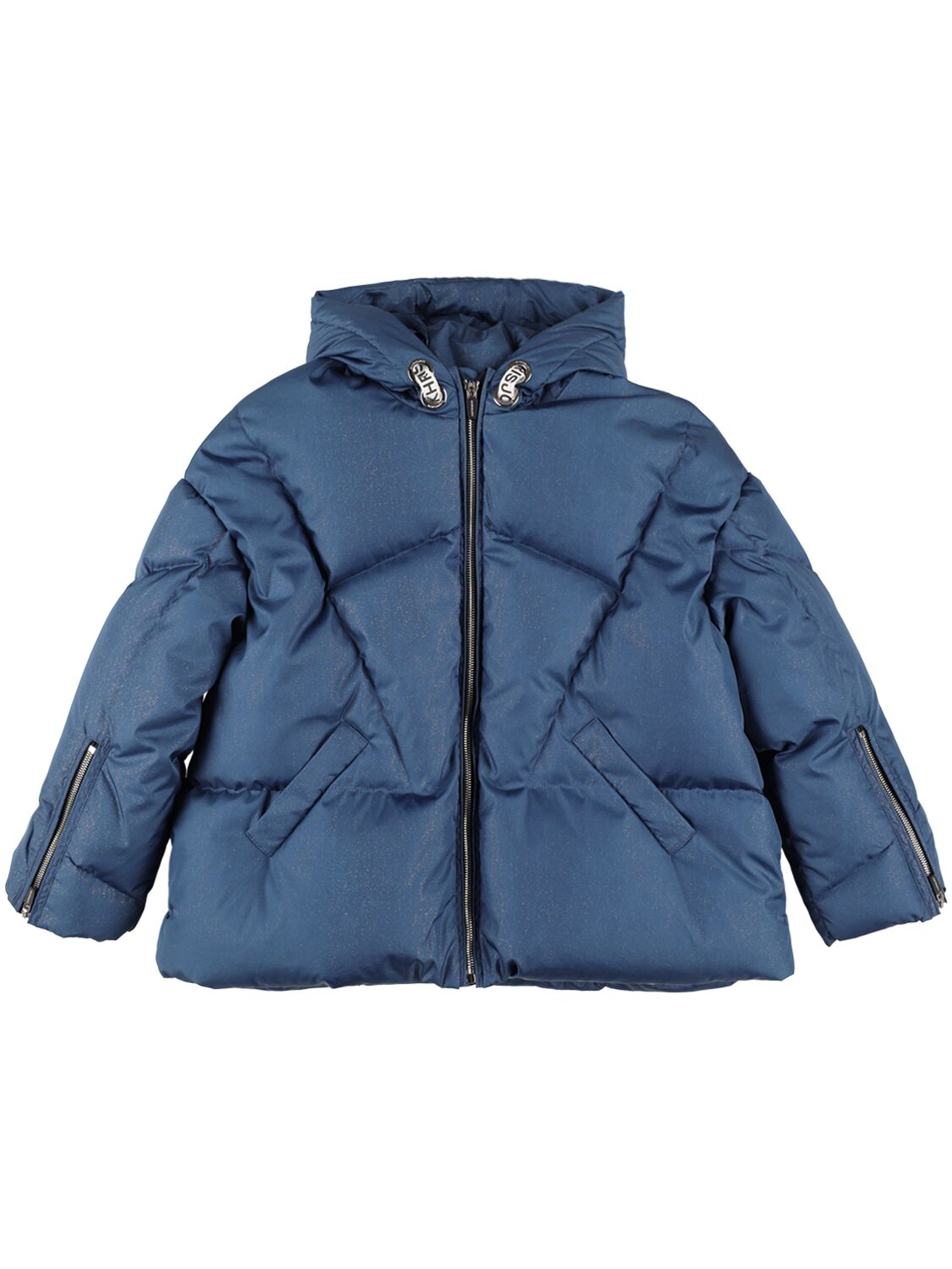 Image of Glittered Quilted Nylon Down Jacket