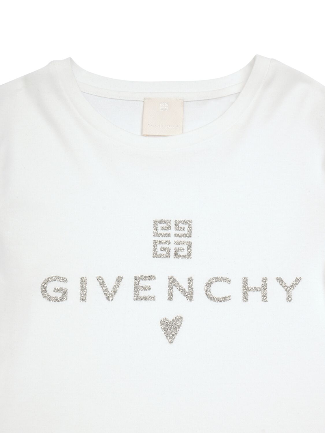 Shop Givenchy Cotton Dress W/ Sequined Sleeves In White