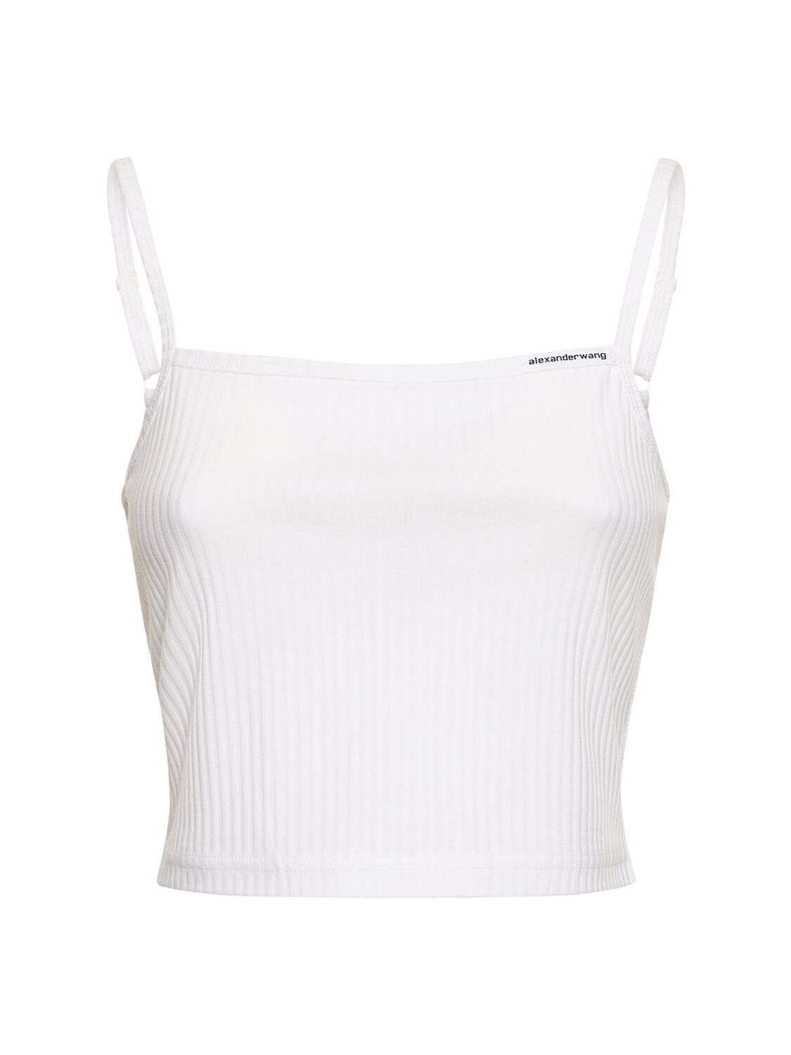 ALEXANDER WANG Cropped ruched stretch-jersey top