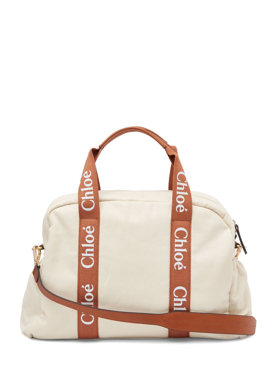 Shop Chloé Cotton Canvas Changing Bag In Off-white