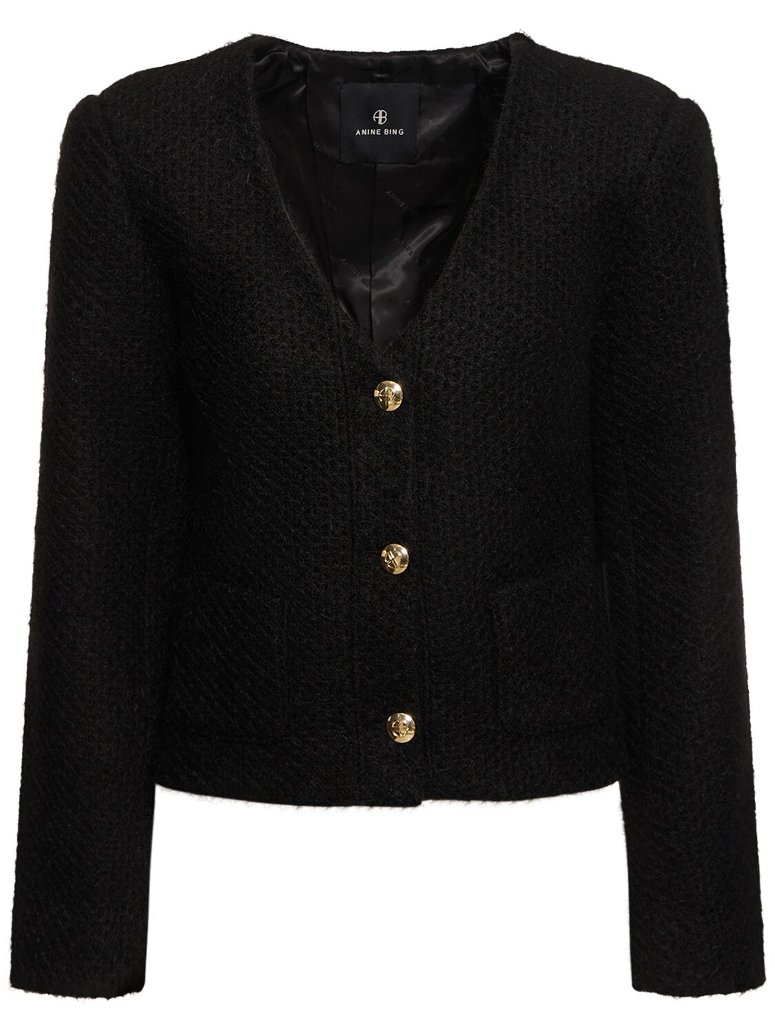 Anine Bing Anitta Knitted Tech Jacket In Black