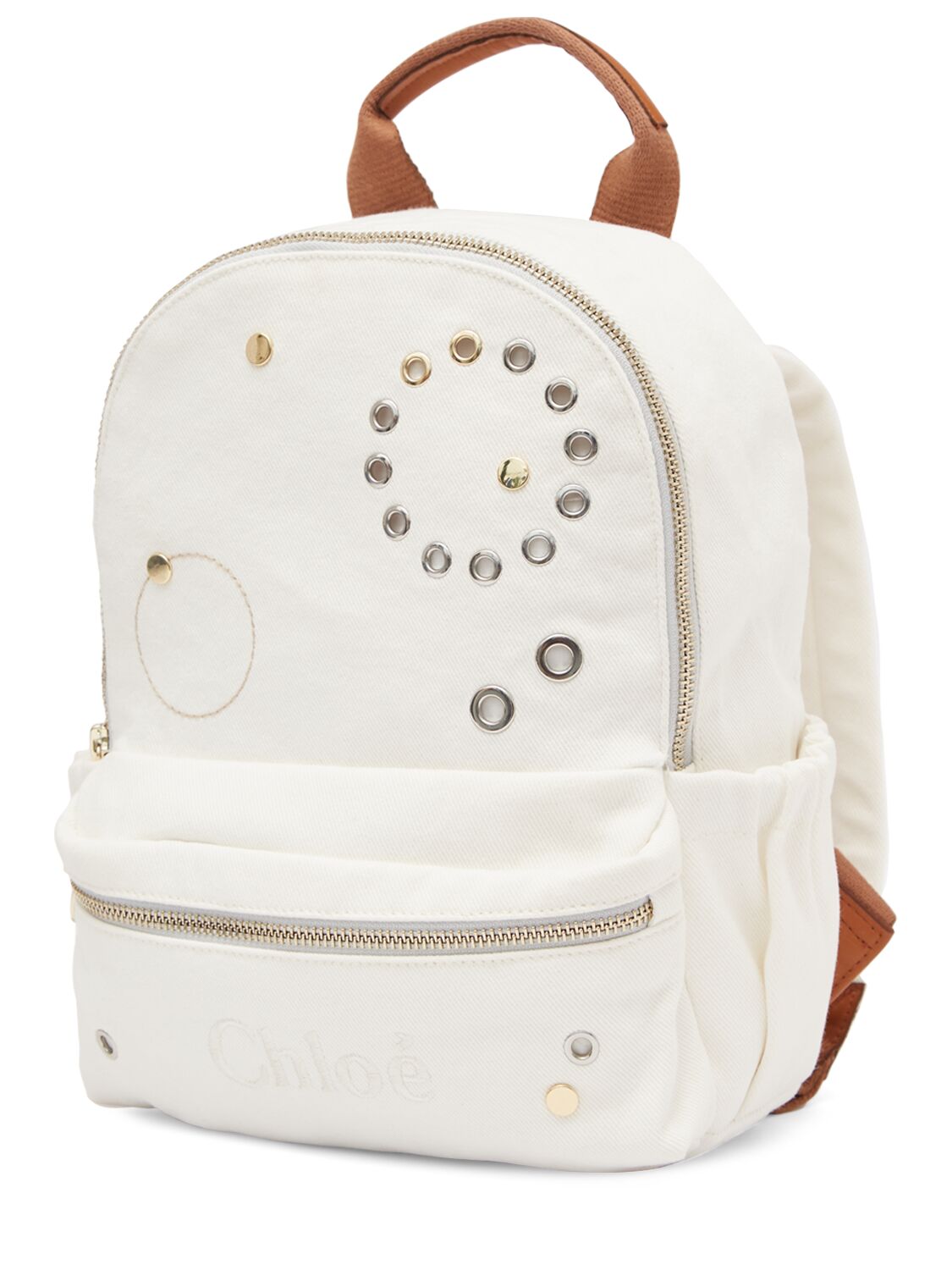 Shop Chloé Cotton Jersey Backpack In Beige