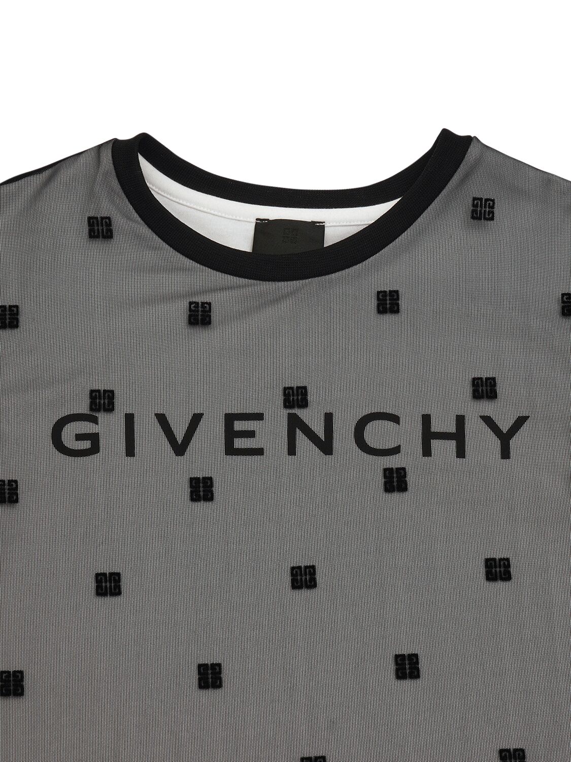 Shop Givenchy Mesh Logo Dress In Black