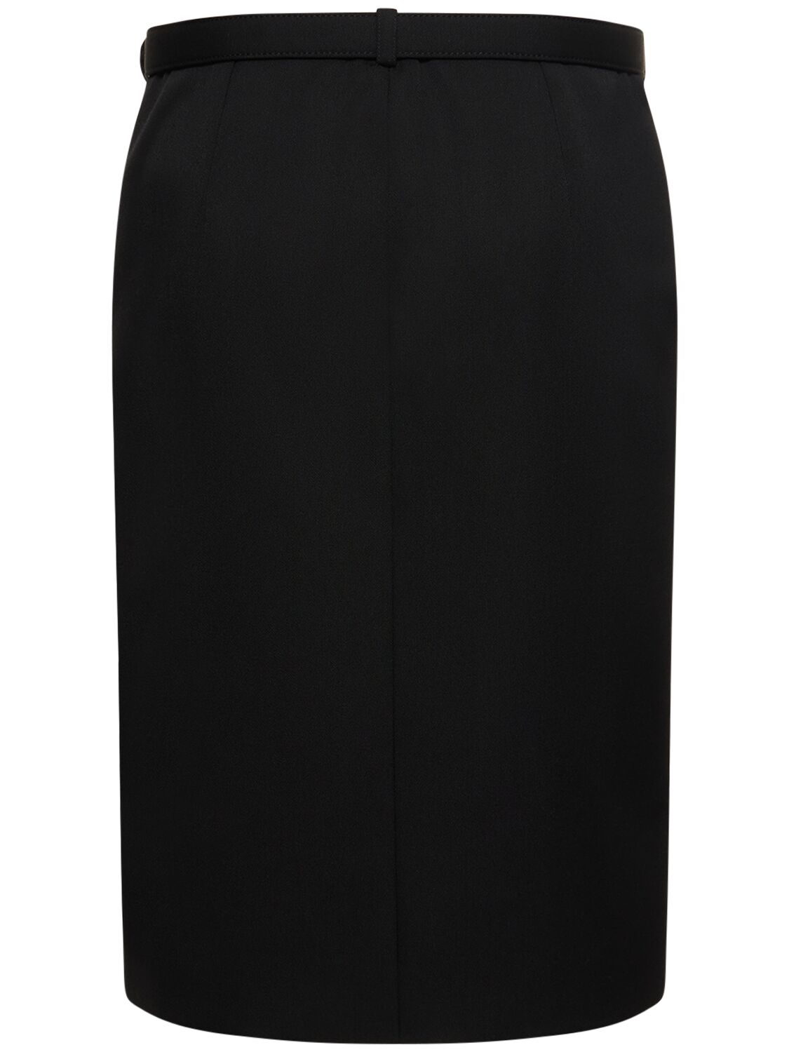 Shop Gucci Grain De Poudre & Wool Skirt In Black