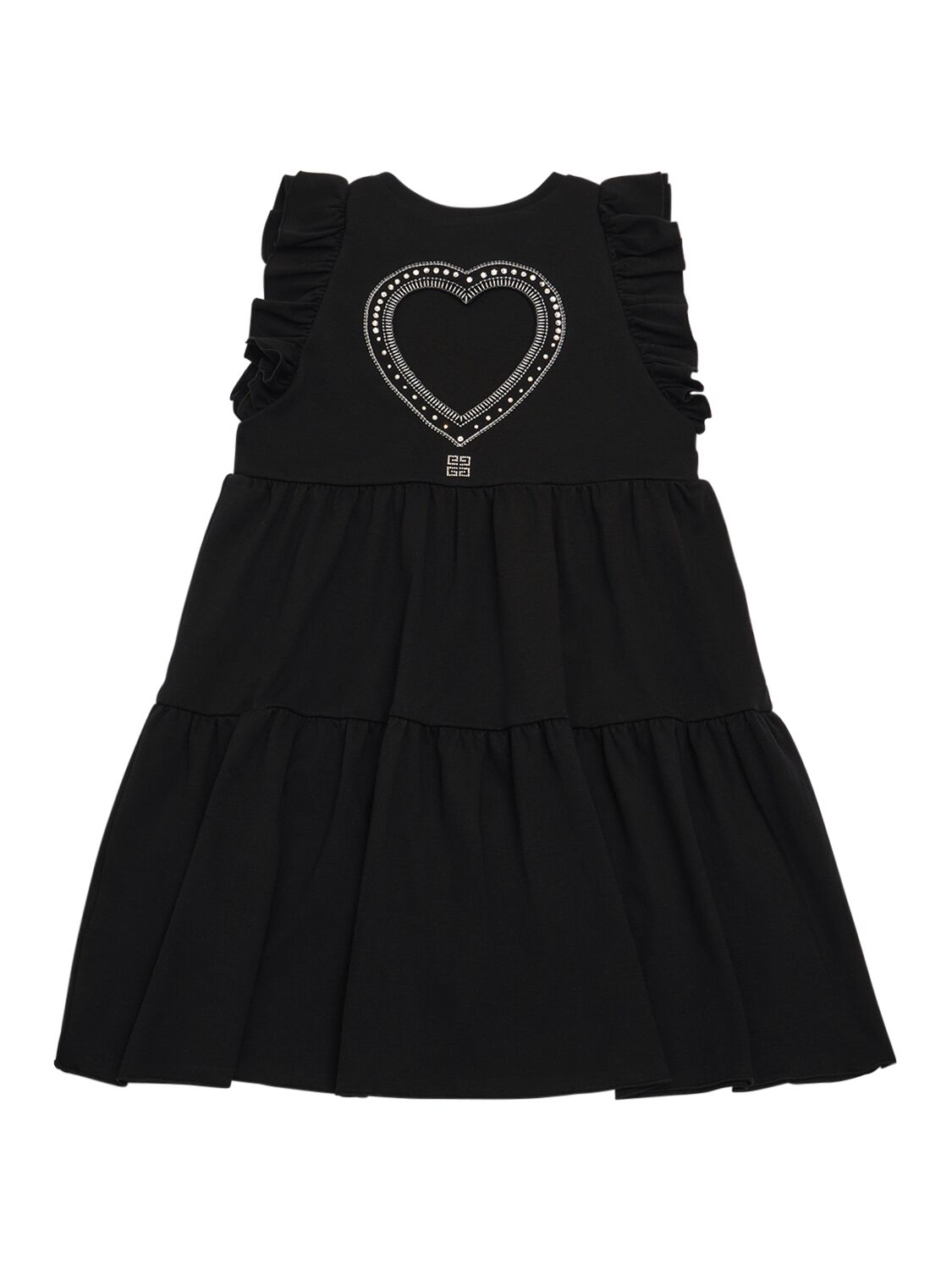 Shop Givenchy Cotton Dress W/ Swarovski Crystals In Black