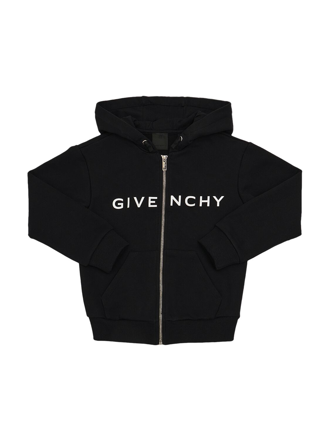 Givenchy Hooded Cotton Blend Sweatshirt In Black