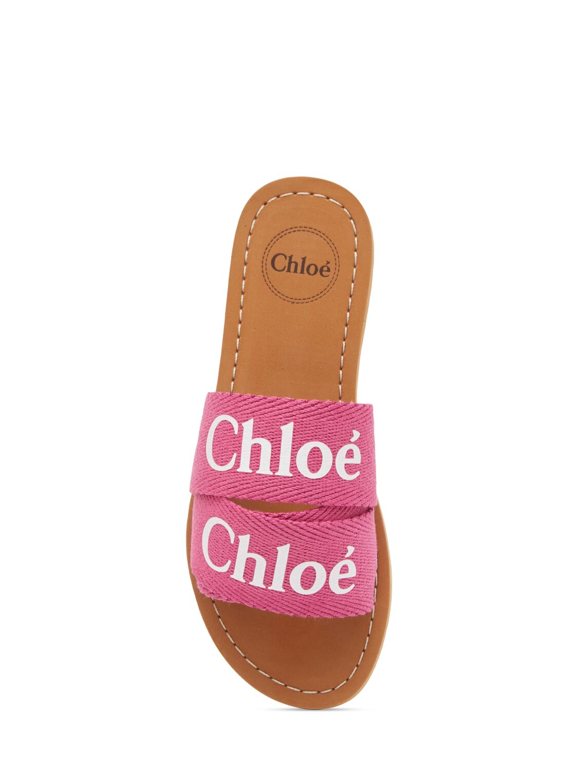 Shop Chloé Cotton Jersey Slide Sandals In Purple