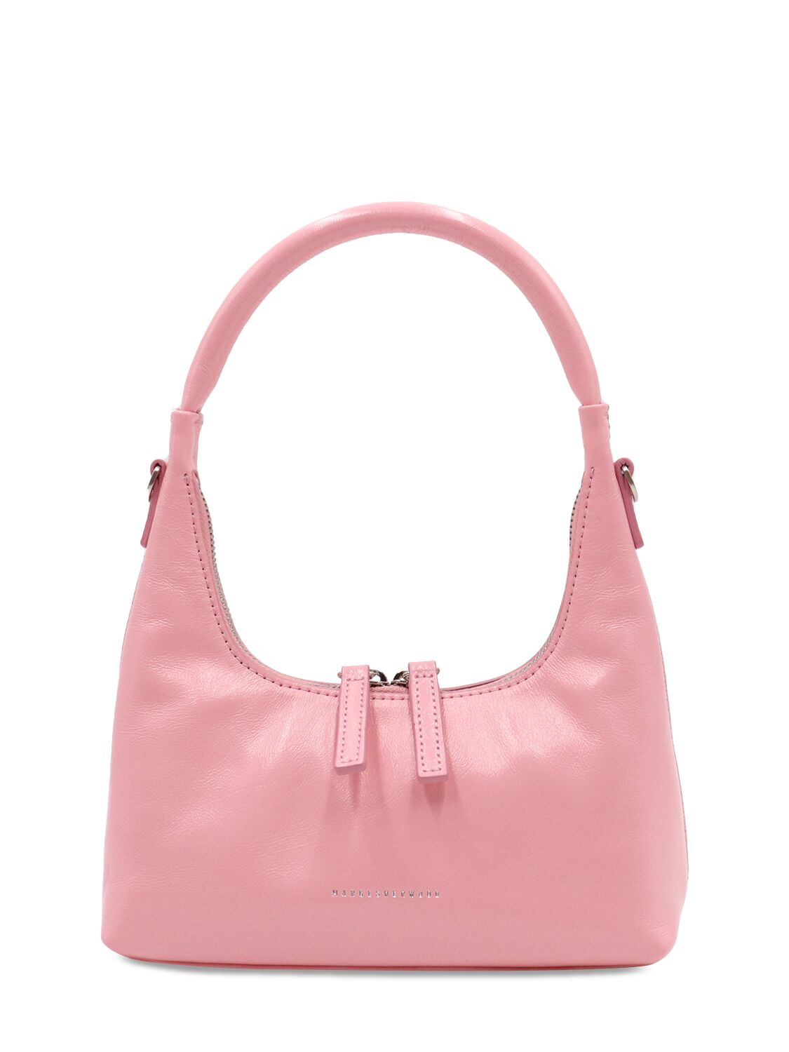 Marge Sherwood Mini Hobo Leather Bag W/strap In Candy Pink Glossy