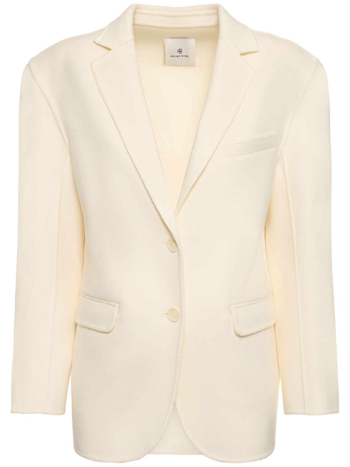 Shop Anine Bing Quinn Wool & Cashmere Blazer In White