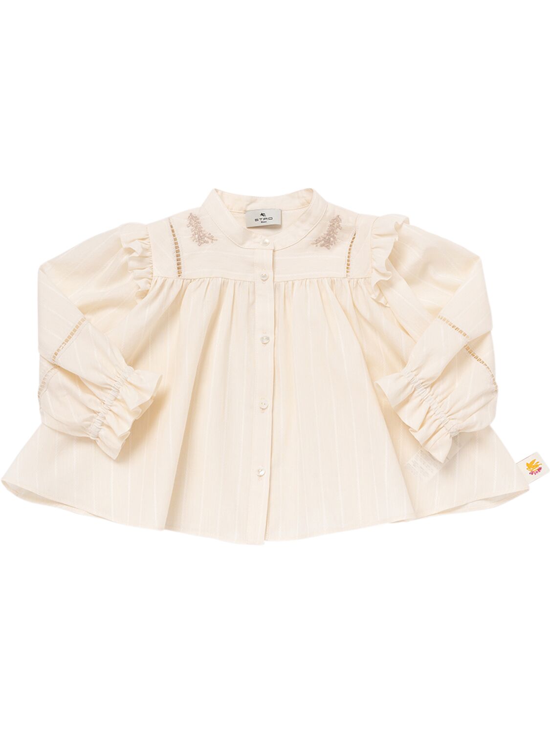 Etro Kids' Cotton & Linen Shirt In Ivory