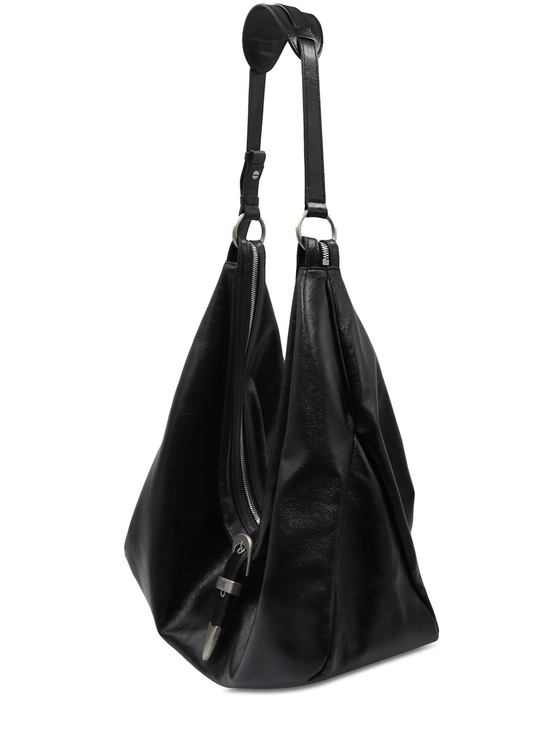 MARGE SHERWOOD BELTED HOBO LEATHER SHOULDER BAG 