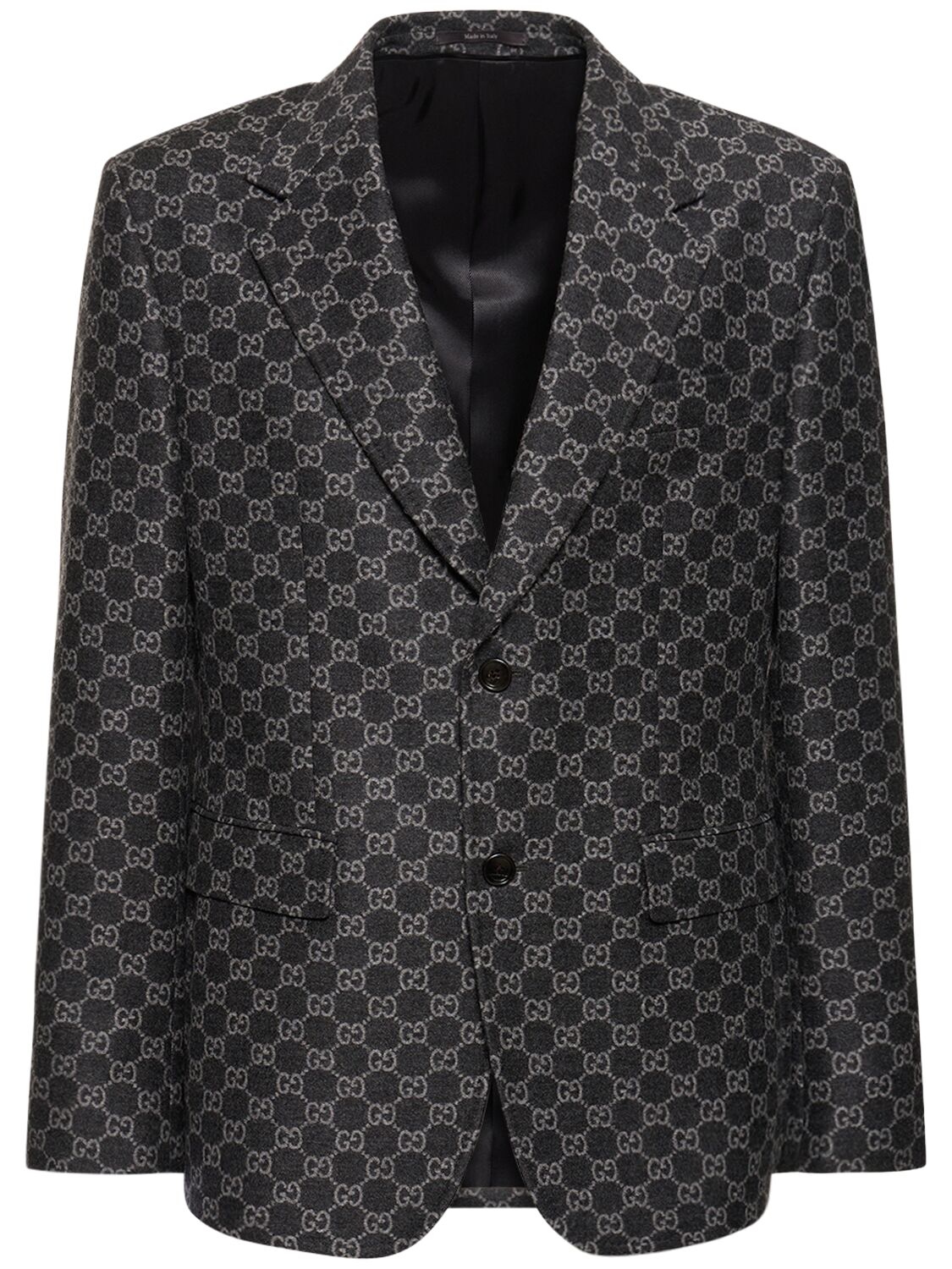 Shop Gucci Gg Soft Brushed Wool Jacket In Dark Grey