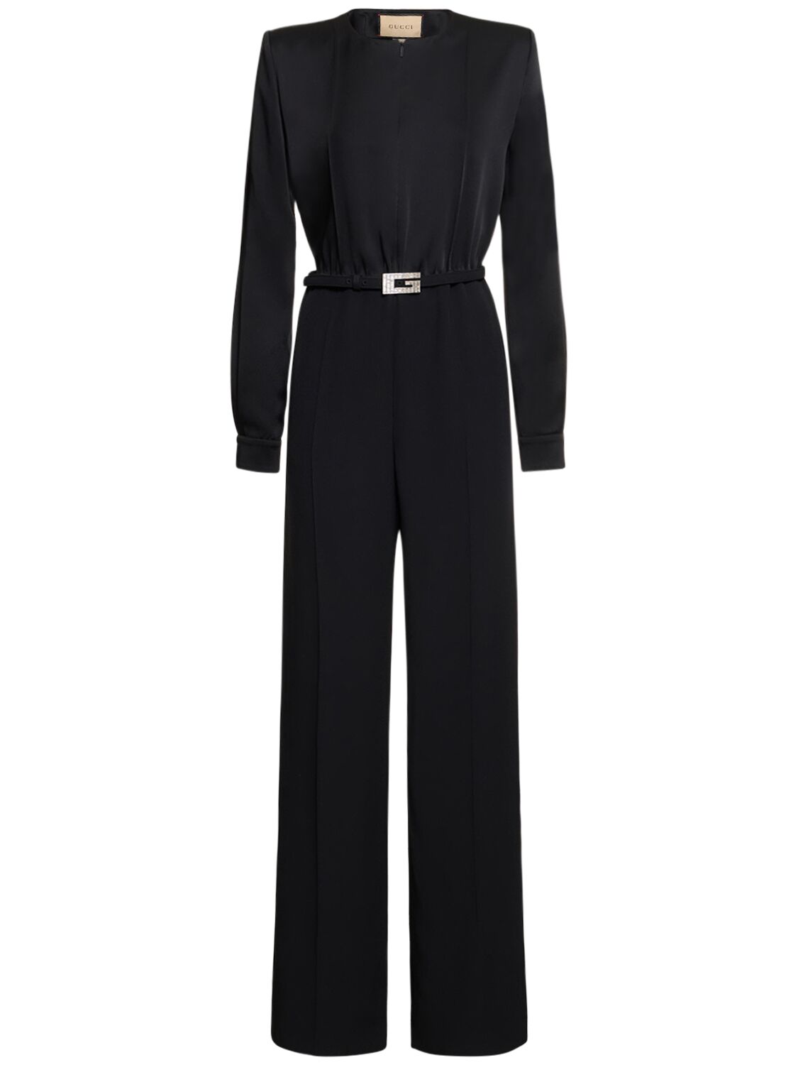 Shop Gucci Viscose Blend Jumpsuit In Black