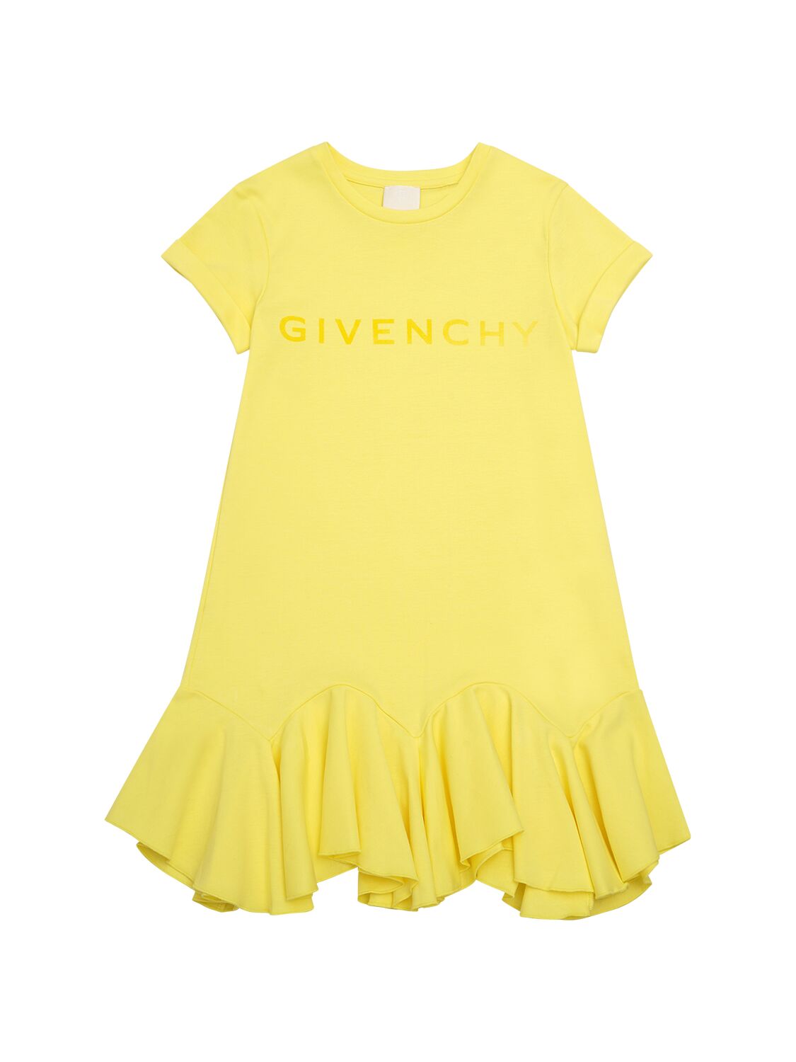 Givenchy Cotton Interlock Dress In Yellow