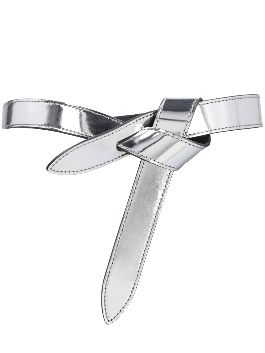 Shop Isabel Marant Lecce Leather Belt In Silver,black