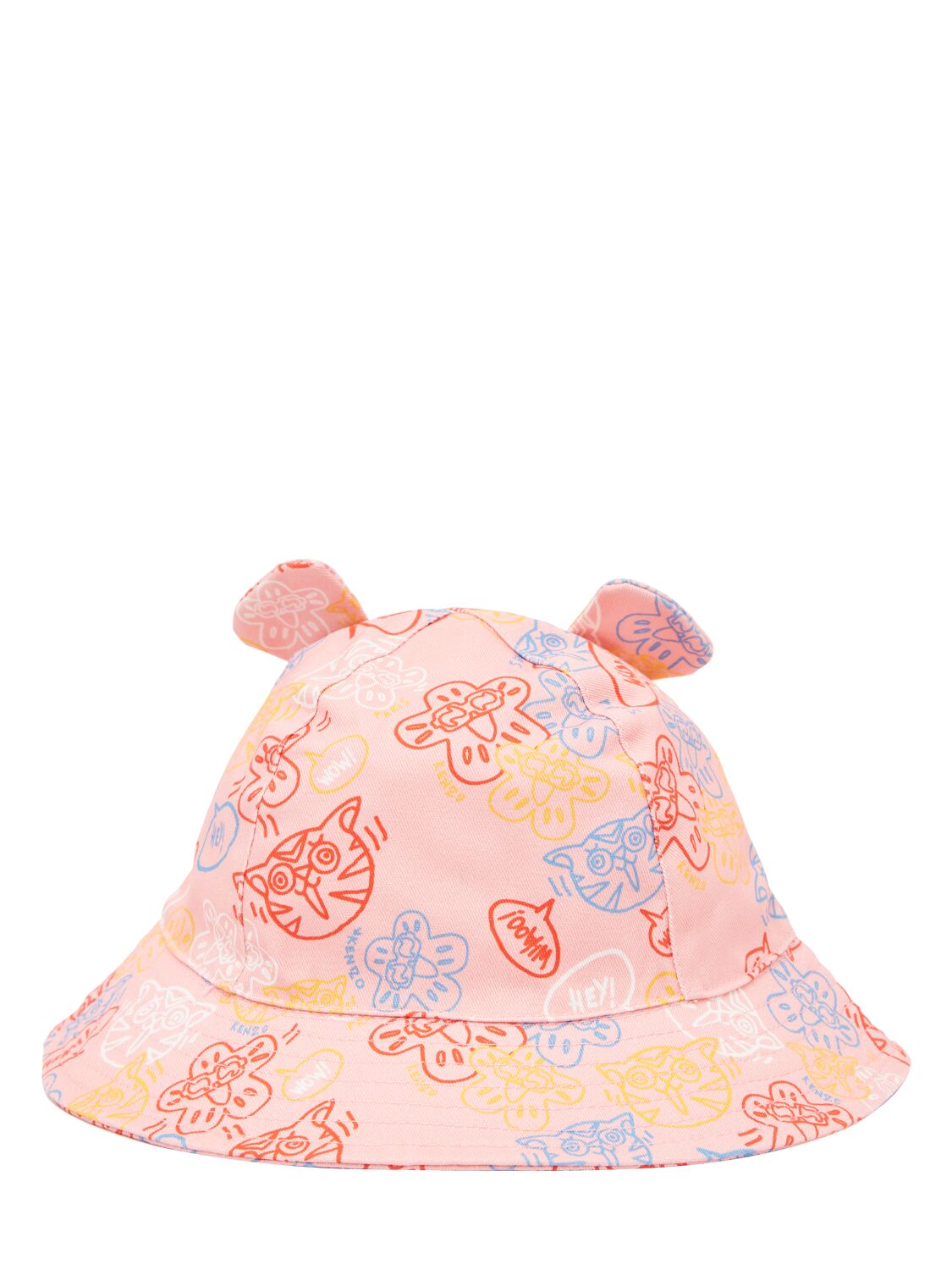 Shop Kenzo Printed Cotton Bucket Hat In Beige