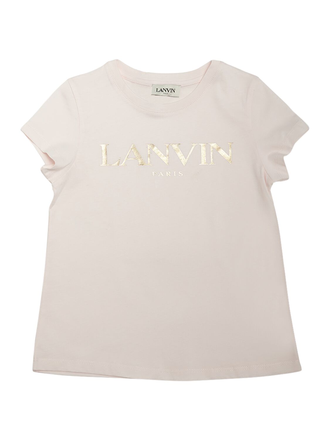 Lanvin Kids' Logo Print Cotton Jersey T-shirt In Pink
