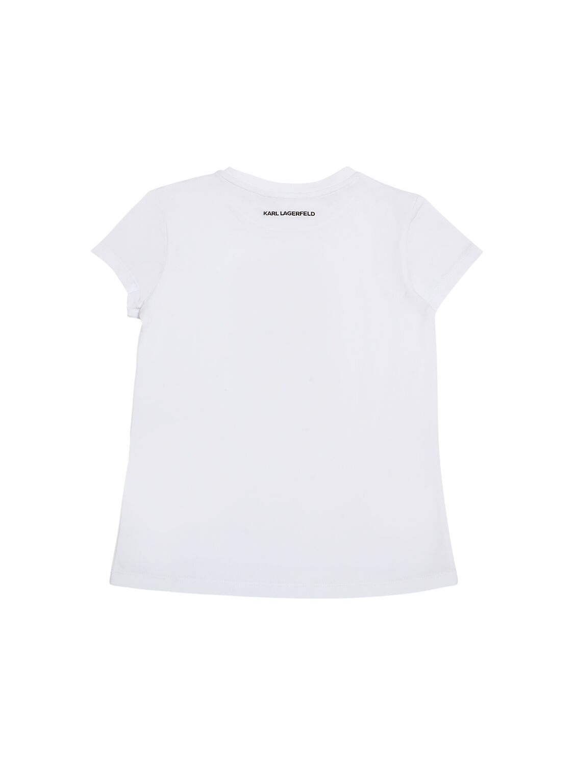 Shop Karl Lagerfeld Printed Cotton Jersey T-shirt In White