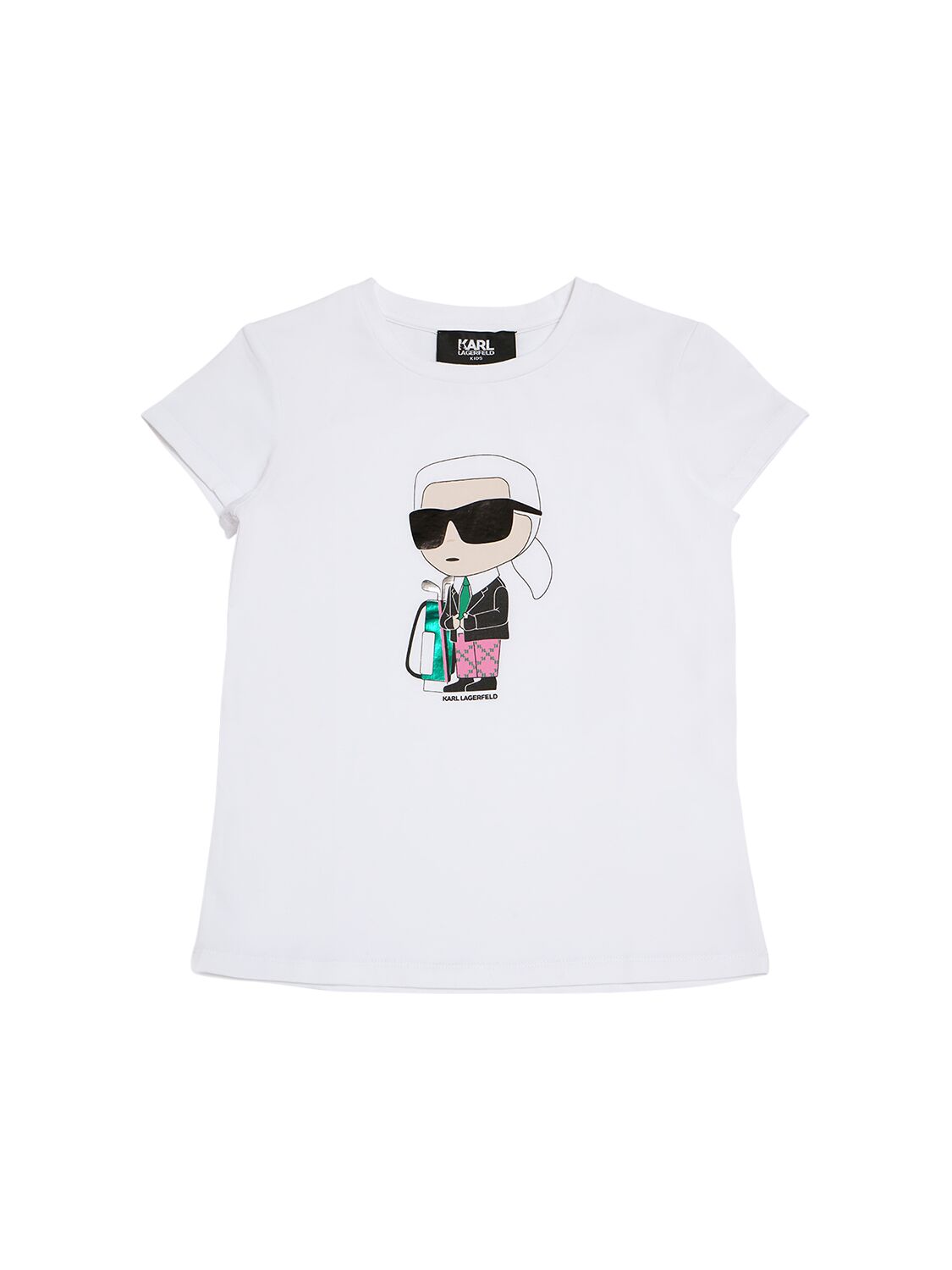 Karl Lagerfeld Kids' Printed Cotton Jersey T-shirt In White