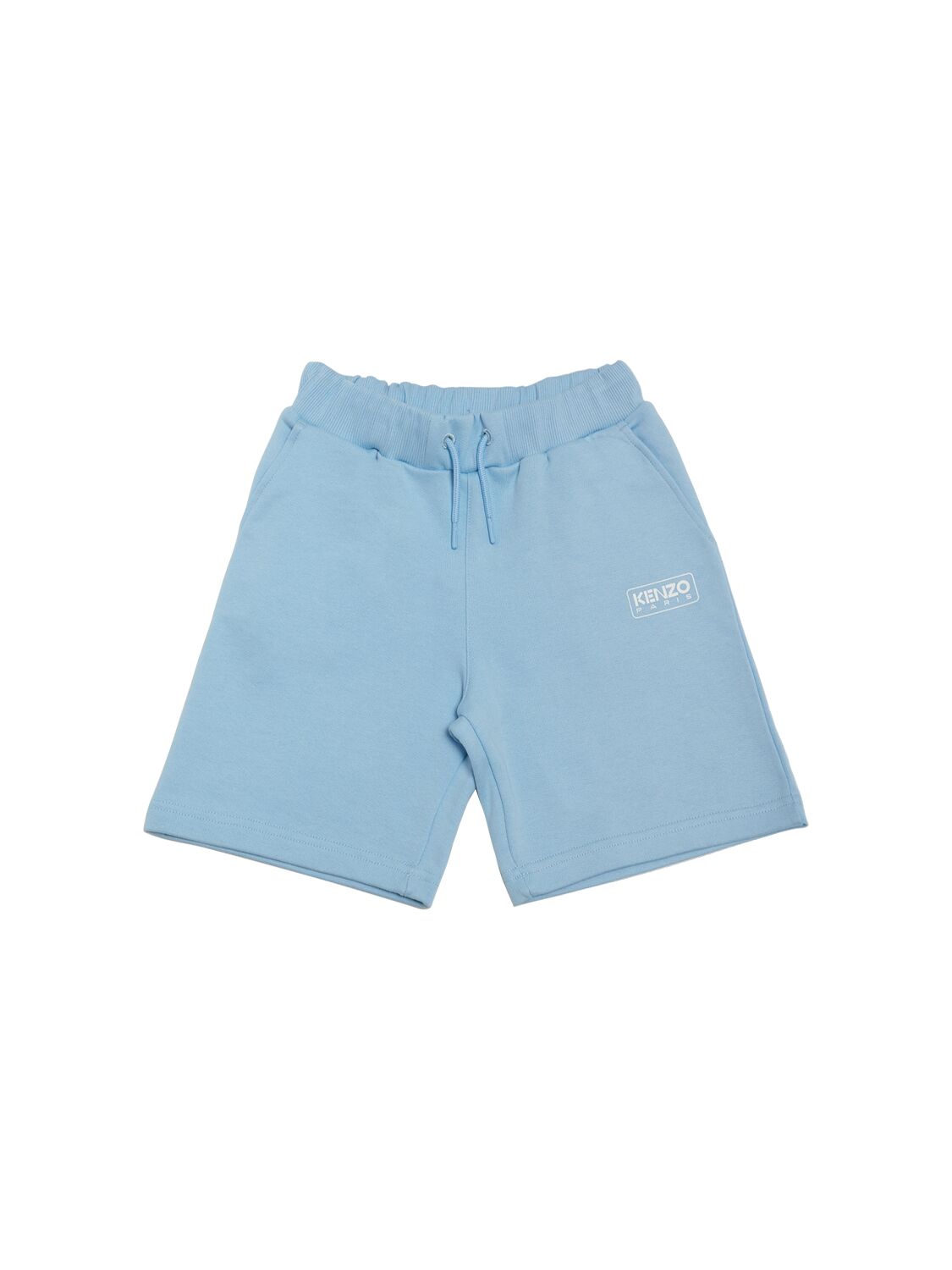 Kenzo Kids' Cotton Terry Sweat Shorts In Light Blue
