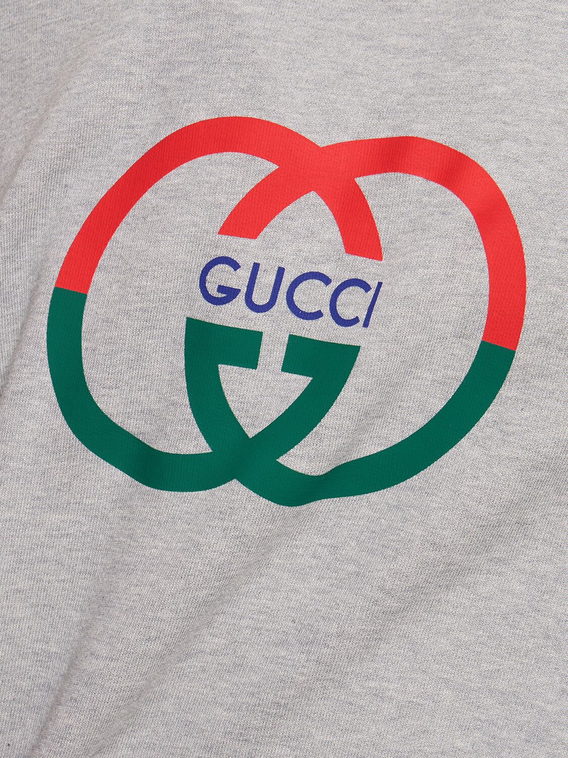 Shop Gucci Light Felted Cotton Sweatshirt In Grey