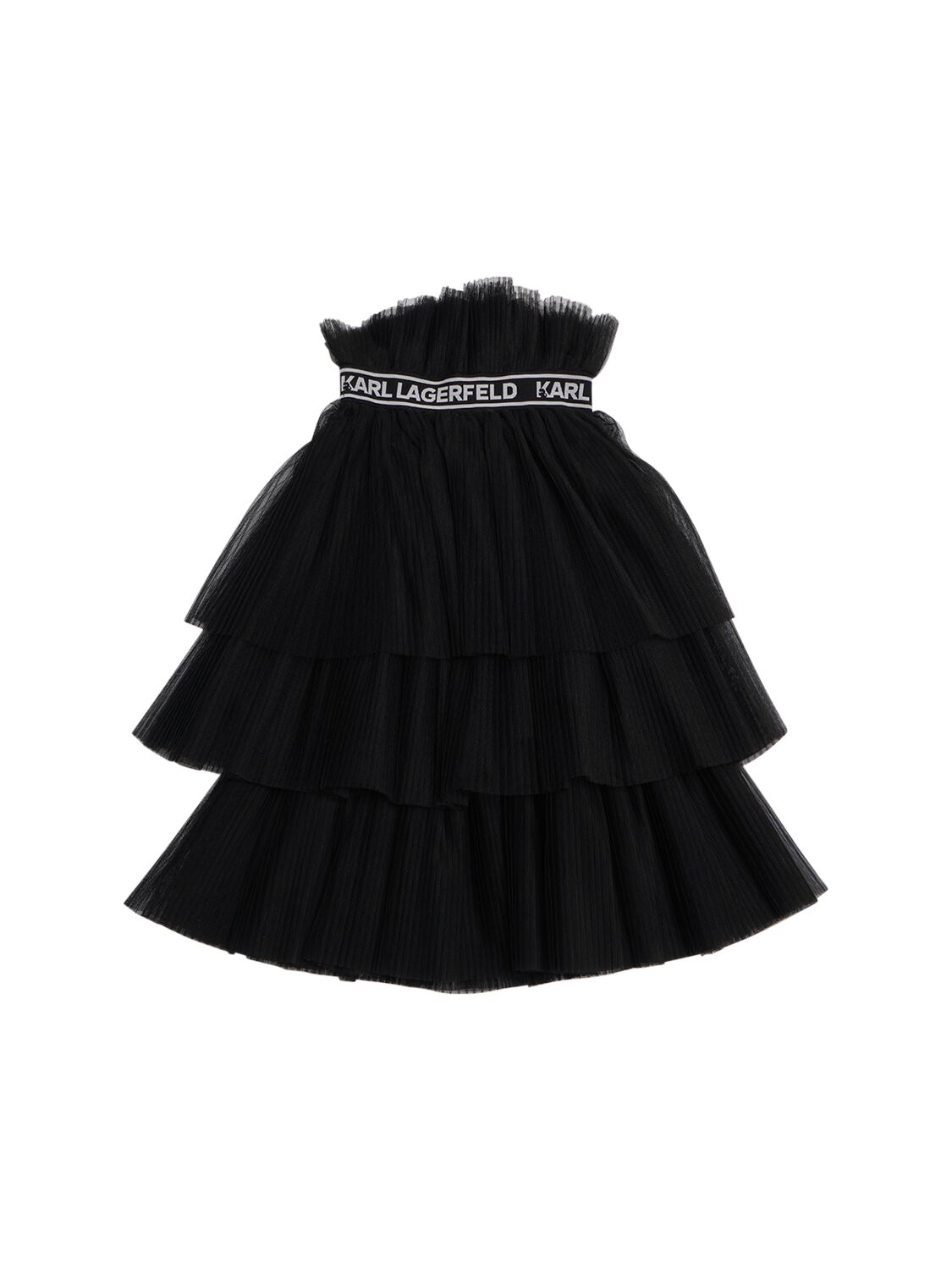 Shop Karl Lagerfeld Multi-layered Tulle Midi Skirt In Black