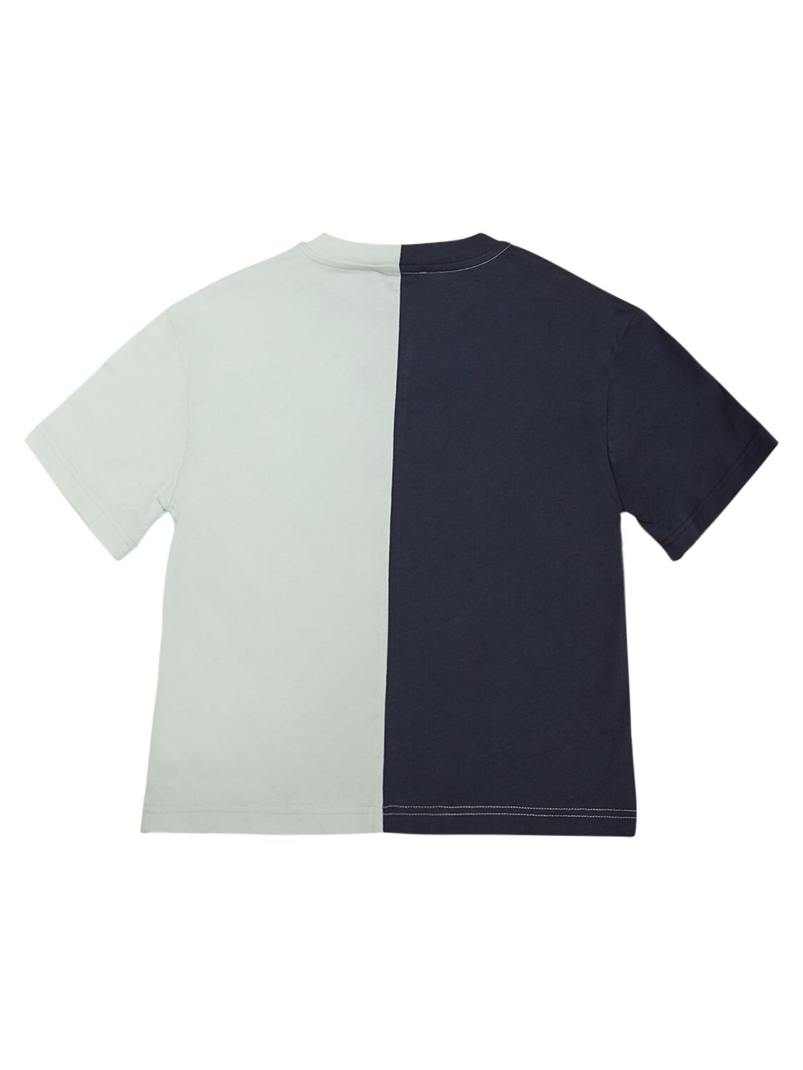 Shop Lanvin Printed Logo Cotton Jersey T-shirt In Navy,light Blue