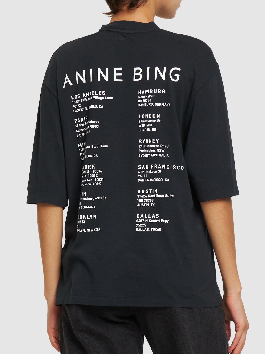 Shop Anine Bing Avi Smiley Organic Cotton T-shirt In Black