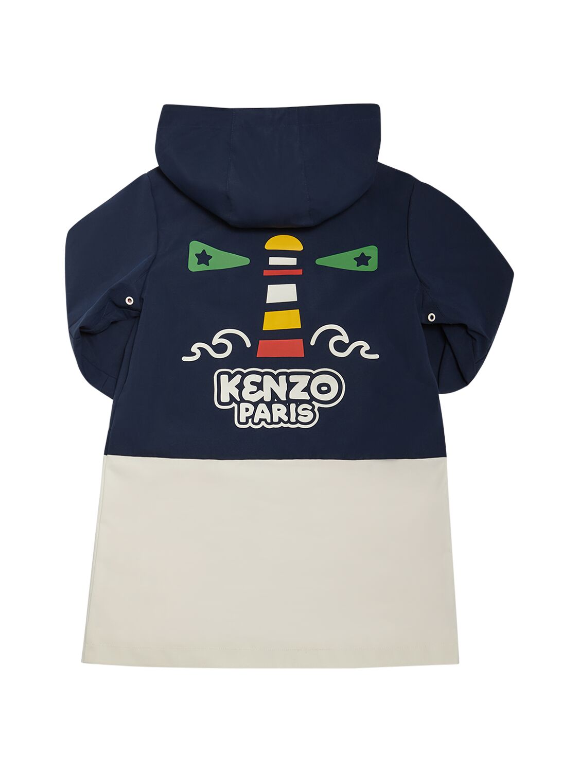 Shop Kenzo Nylon Raincoat W/hood In Navy