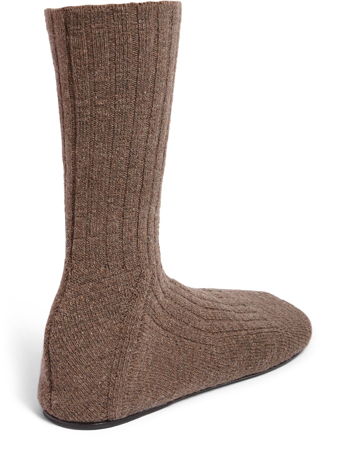 Shop Bottega Veneta Domenica Wool Blend Knit Sock Boots In Straw