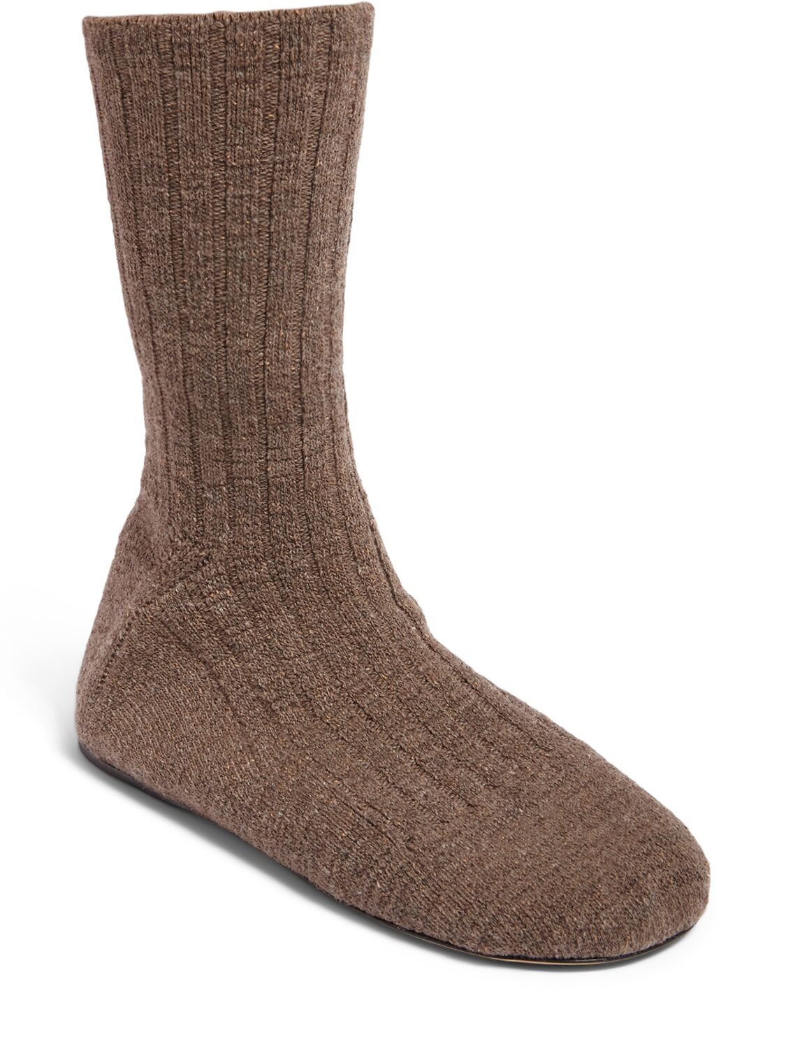 Shop Bottega Veneta Domenica Wool Blend Knit Sock Boots In Straw