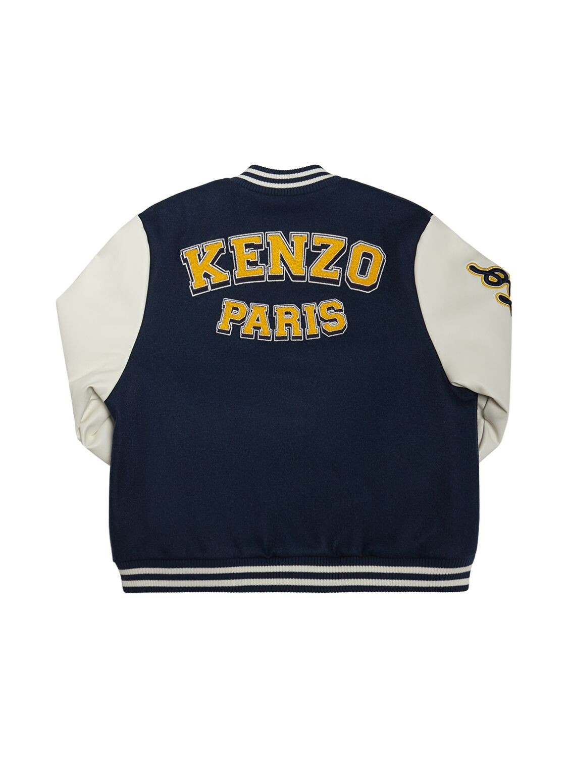 Shop Kenzo Wool Blend Varsity Jacket In Navy