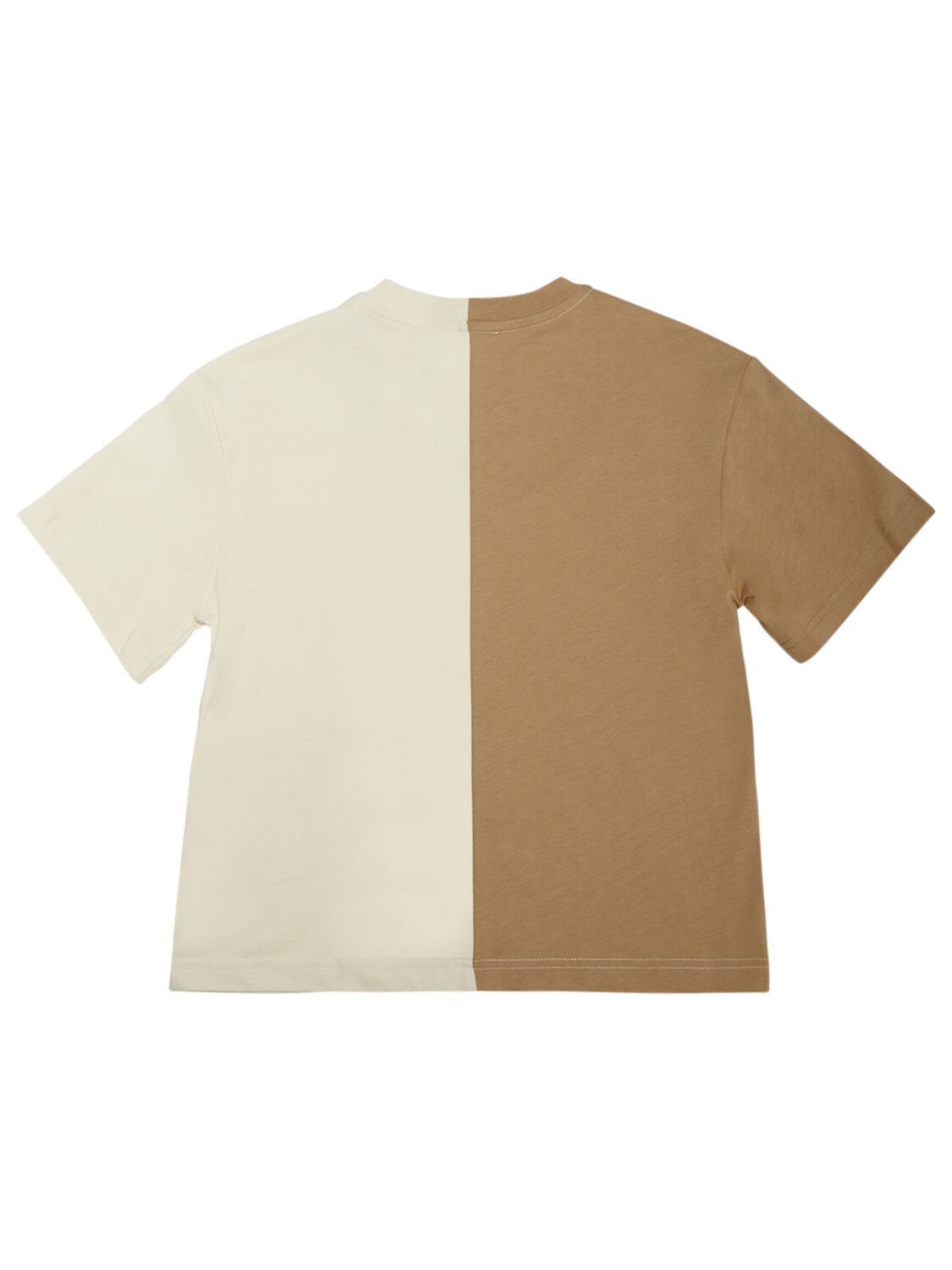 Shop Lanvin Printed Logo Cotton Jersey T-shirt In Beige