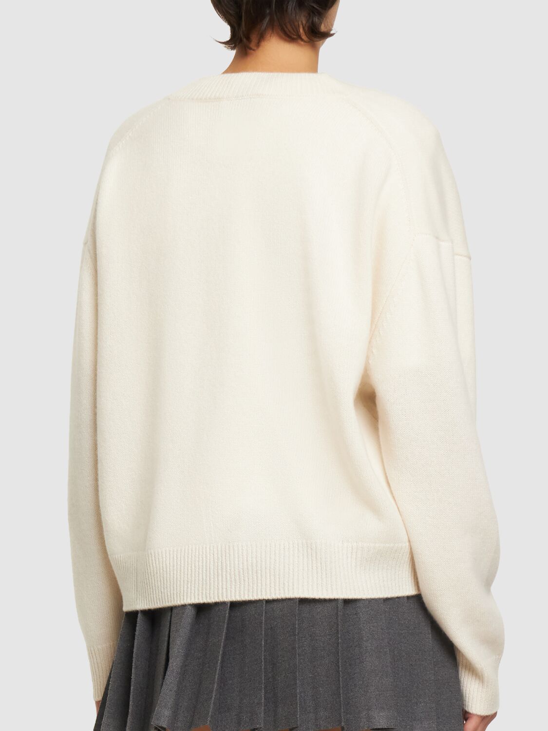 Shop Anine Bing Lee Cashmere V-neck Sweater In Ivory