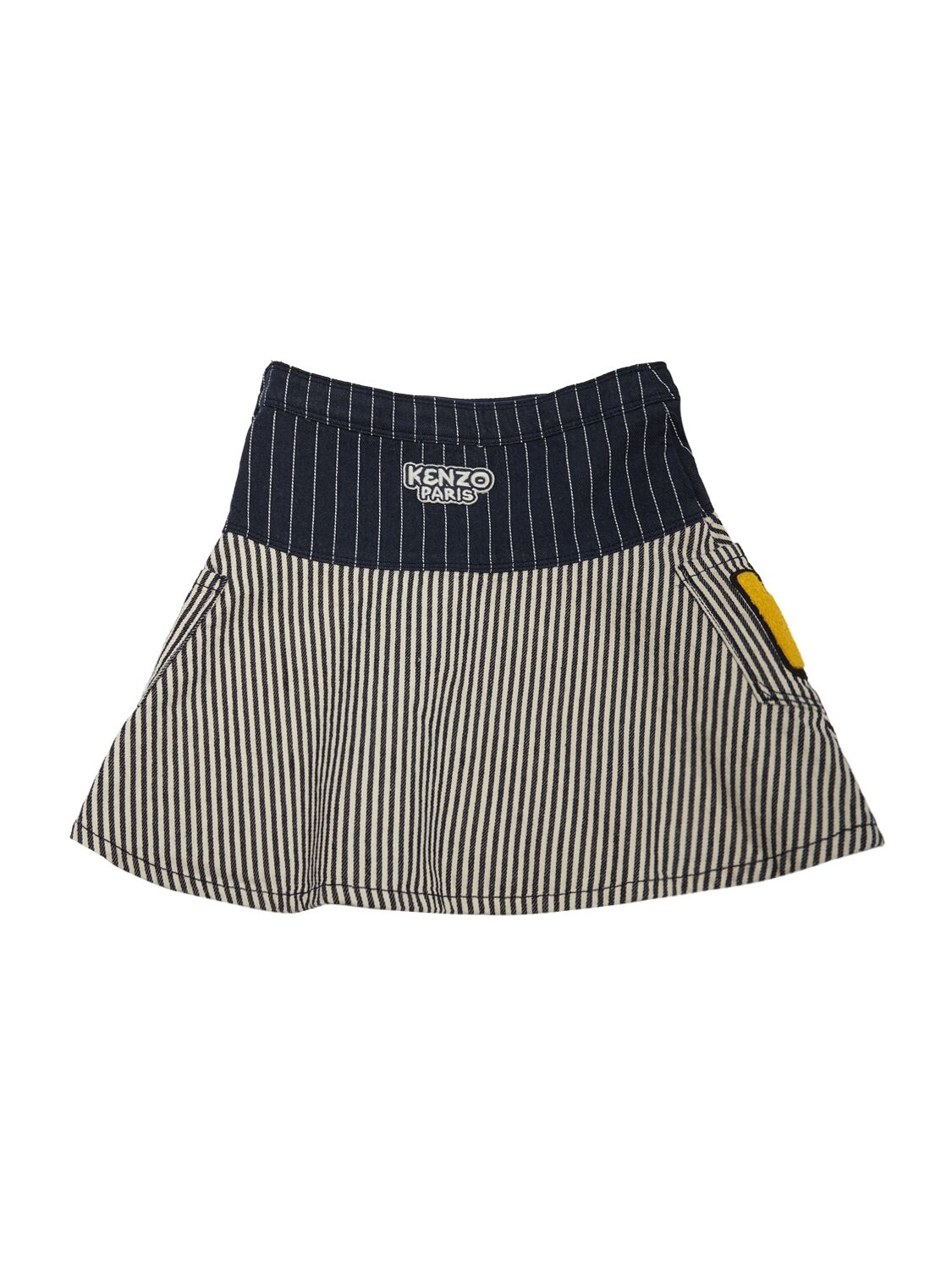 Shop Kenzo Striped Cotton Denim Skirt