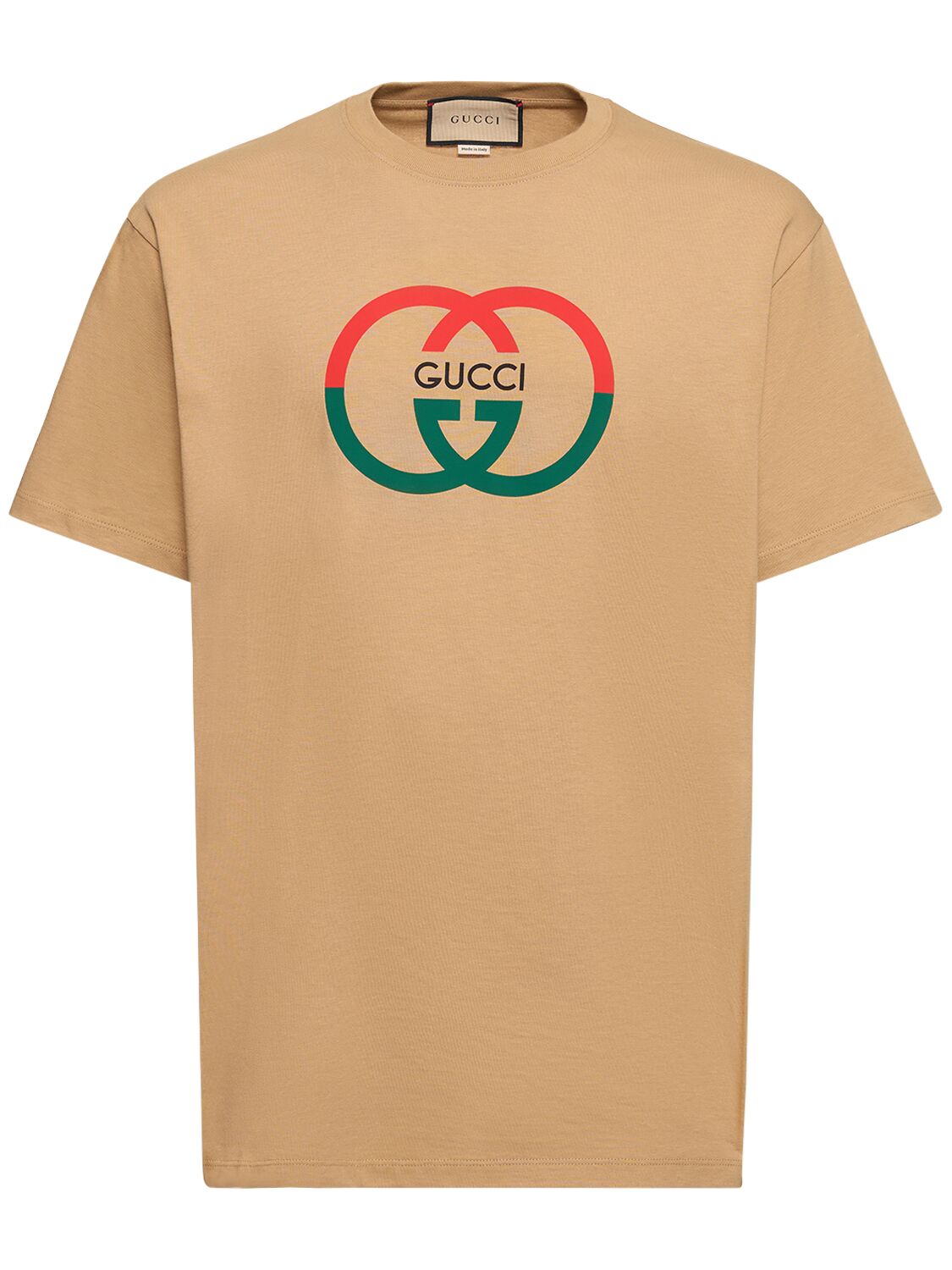Shop Gucci Gg Cotton Jersey T-shirt In Camel