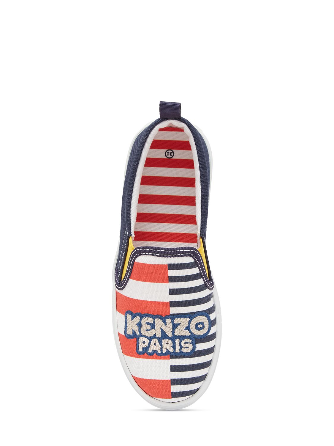 Shop Kenzo Cotton & Rubber Slip On Sneakers In Multicolor