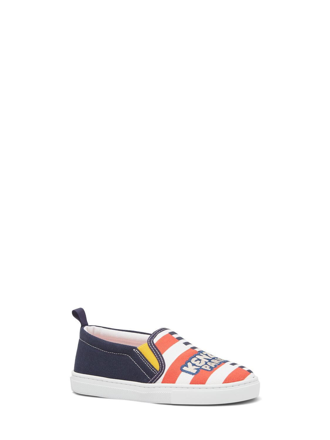 Shop Kenzo Cotton & Rubber Slip On Sneakers In Multicolor